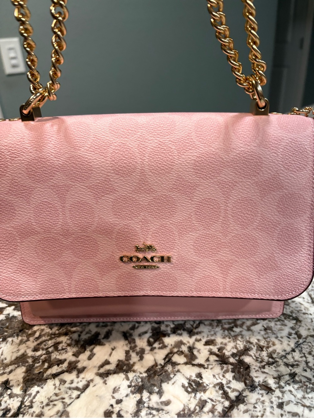 Coach Powder Pink Klare with Gold Chain
